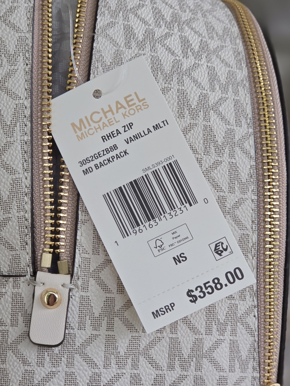 Michael Kors Rhea Color Block Logo Medium Backpack - Picture 7 of 9